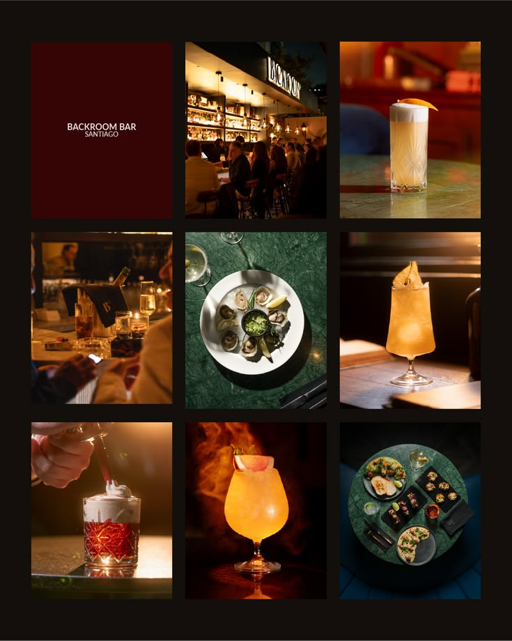 Bar & nightlife social media post design grid