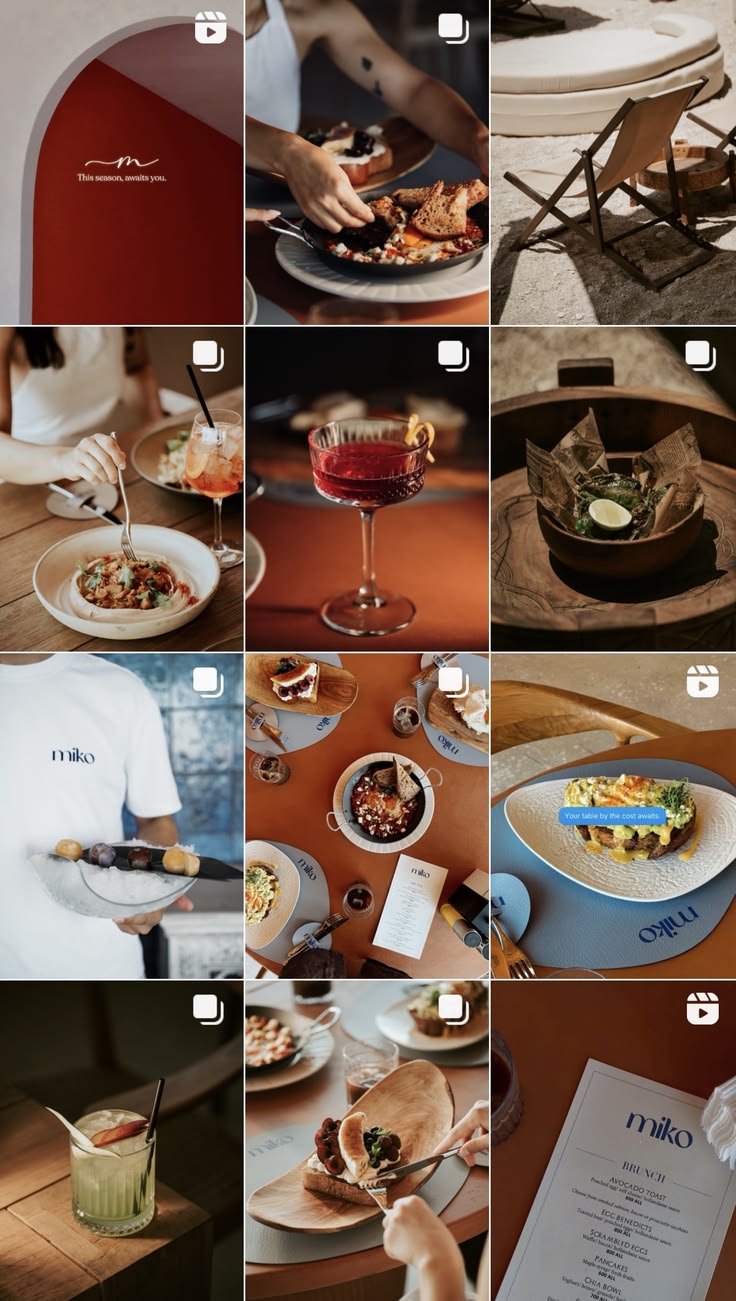 Lifestyle content social media post design grid